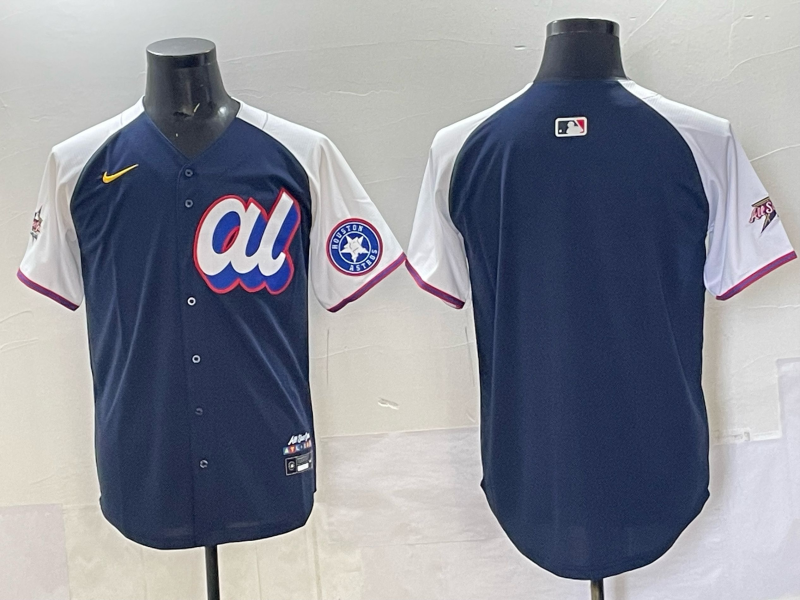 Men 2025 Houston Astros blank Blue All star Nike MLB Jersey 001->houston astros->MLB Jersey